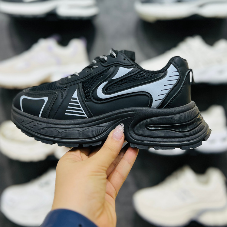 کتونی وارداتی K.Shoes زنانه نقرهای مشکی سفید - تصویر 5