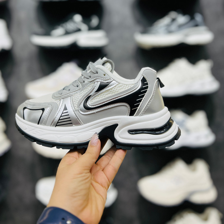 کتونی وارداتی K.Shoes زنانه نقرهای مشکی سفید - تصویر 6