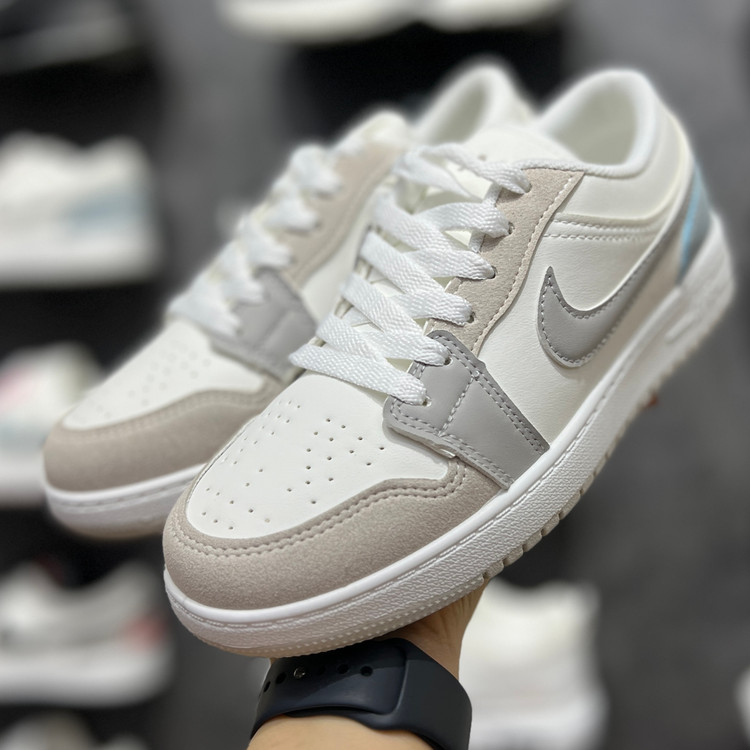 كتونى جردن وان لو-jordan one low-اسپرت و روزمره/طوسي آبى